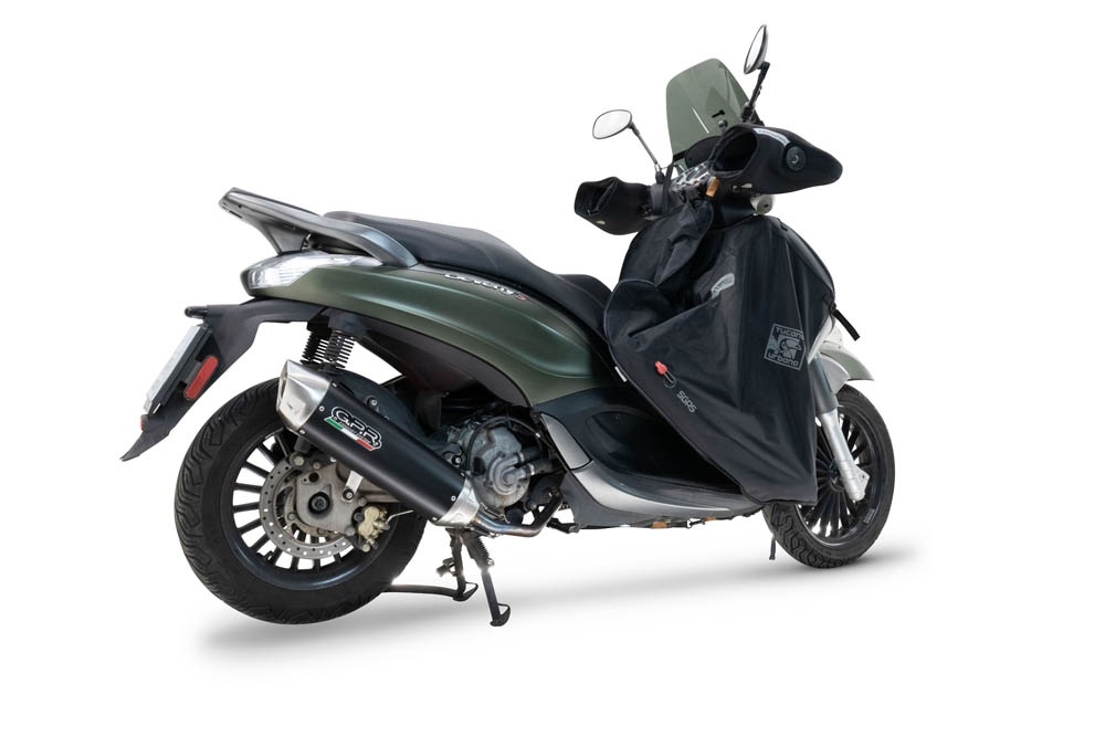 Scarico GPR compatibile con  Piaggio Beverly 300 I.E. ABS - S - Police  2016-2020, Furore-X Scooter, Scarico completo omologato,fornito con db killer estraibile e collettore