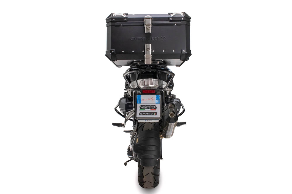 Top case GPR TECH compatible with  GPR TECH Top case in aluminum, black silver color with specific plate included Top case in aluminum, black silver color with specific plate included Capacity 55 LT.