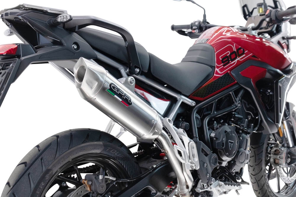 Scarico GPR compatibile con  Triumph Tiger 900 GT / Pro / Rally Pro 2024-2025, Furore-X Acciaio Inox, Scarico omologato, silenziatore con db killer estraibile e raccordo specifico