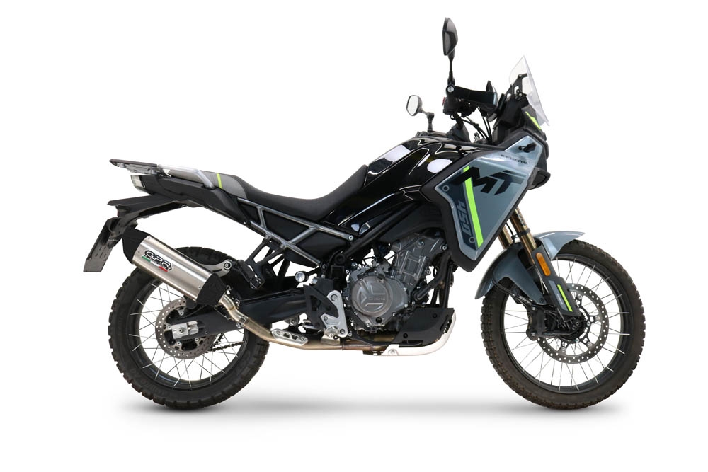 Scarico GPR compatibile con  Cf Moto 450 MT 2024-2025, Furore-X Titanio, Scarico omologato, silenziatore con db killer estraibile e raccordo specifico