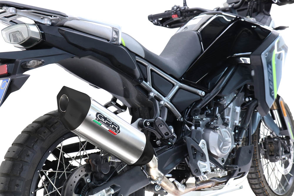 Scarico GPR compatibile con  Cf Moto 450 MT 2024-2025, Furore-X Titanio, Scarico omologato, silenziatore con db killer estraibile e raccordo specifico