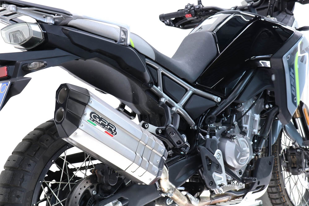 Scarico GPR compatibile con  Cf Moto 450 MT 2024-2025, Hyper Sonic Titanium, Scarico completo racing, fornito con db killer estraibile e collettore, non conforme per uso stradale