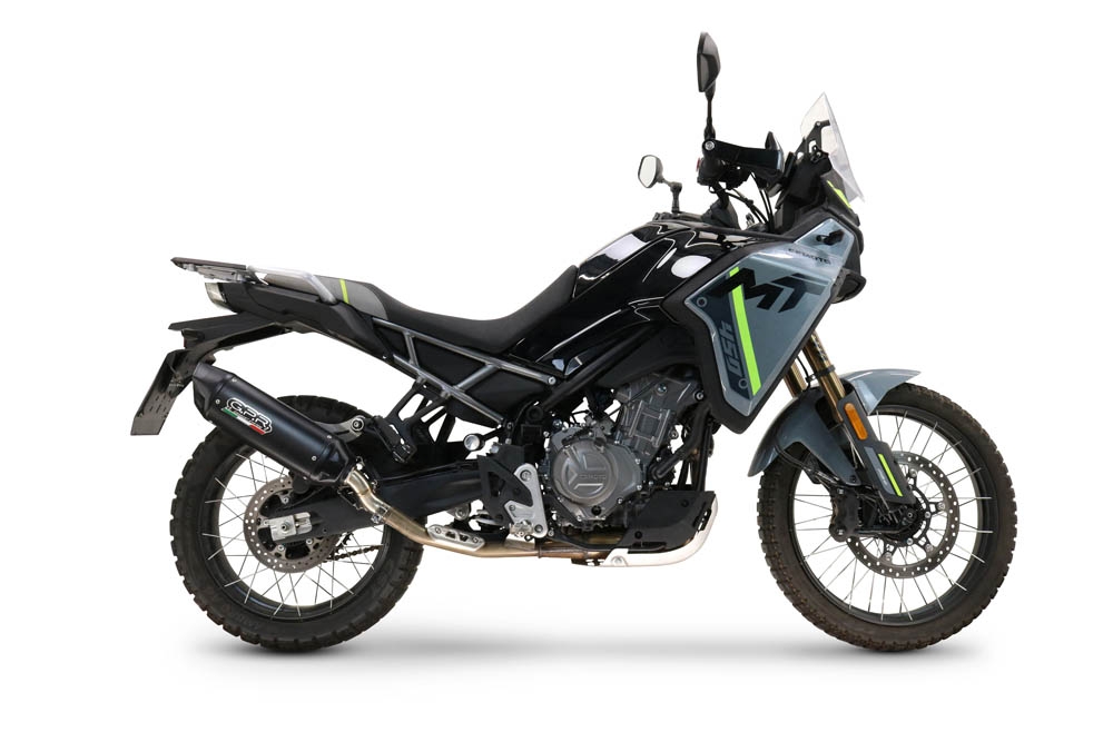 Scarico GPR compatibile con  Cf Moto 450 MT 2024-2025, Furore-X Titanio Nero, Scarico omologato, silenziatore con db killer estraibile e raccordo specifico