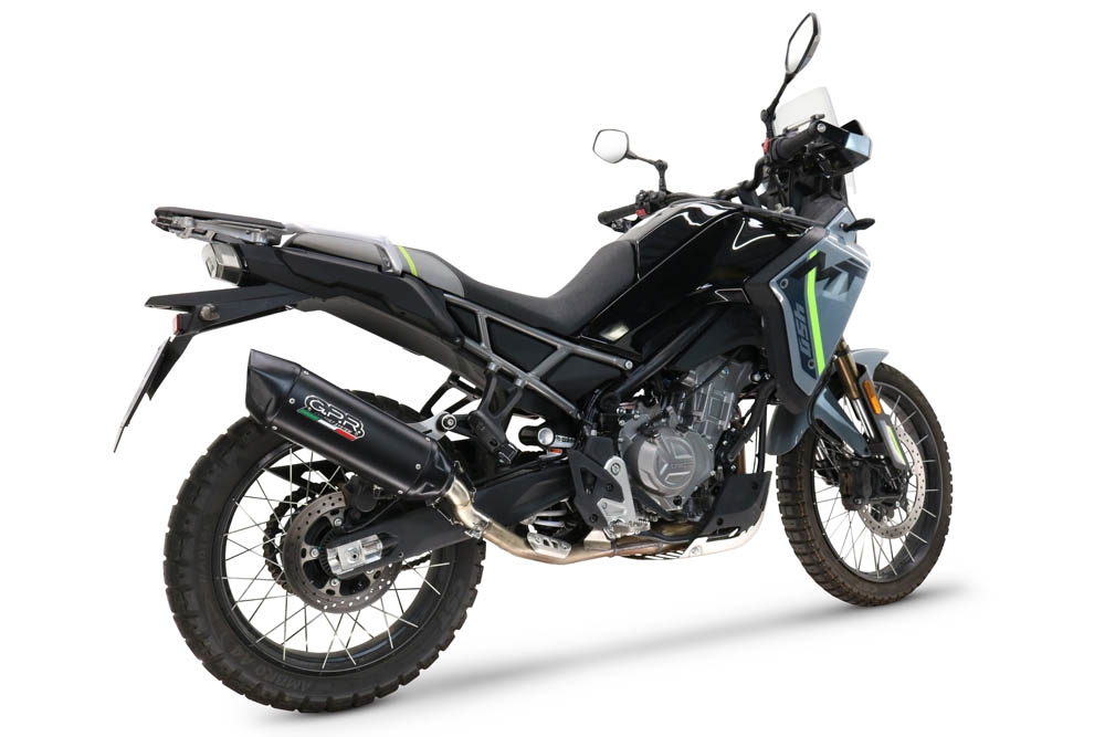 Scarico GPR compatibile con  Cf Moto 450 MT 2024-2025, Furore-X Titanio Nero, Scarico omologato, silenziatore con db killer estraibile e raccordo specifico