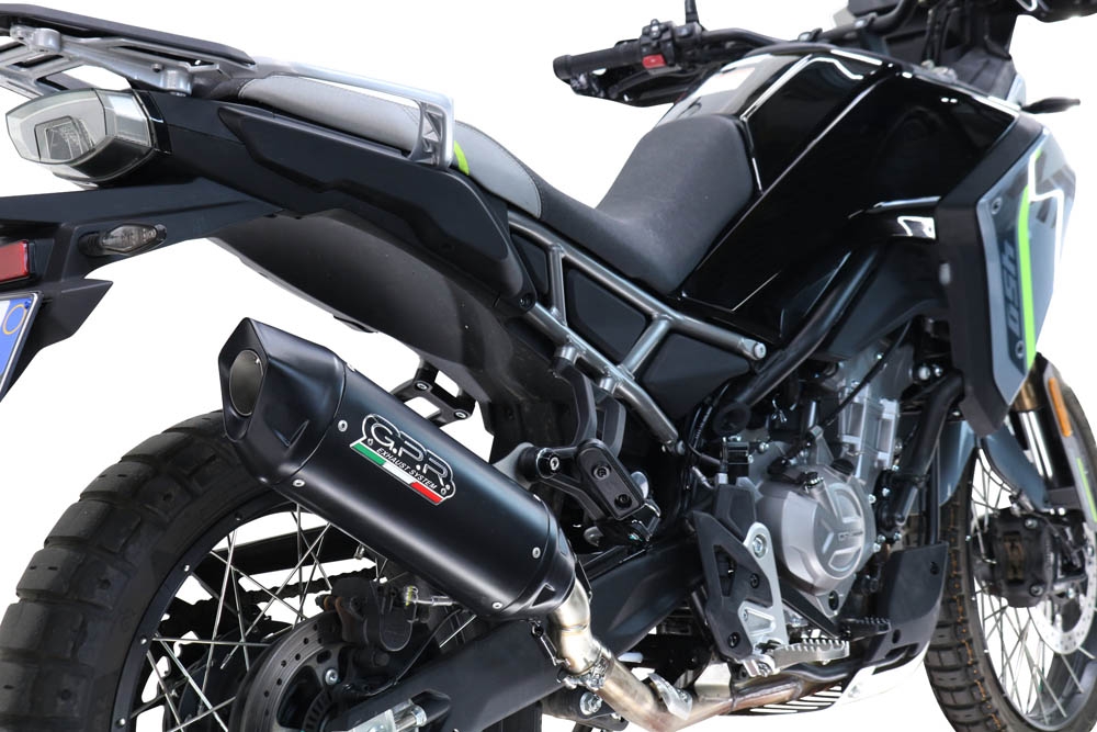 Scarico GPR compatibile con  Cf Moto 450 MT 2024-2025, Furore-X Titanio Nero, Scarico omologato, silenziatore con db killer estraibile e raccordo specifico