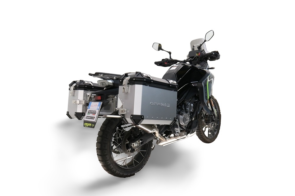 GPR TECH COMPATABILE CON Cf Moto 800 Mt Touring 2021/2024 e5 GPR TECH COPPIA DI VALIGIE LATERAL,I COLORE NERO, SERIE ALPI-TECH 38 LT. + 32 LT. CON TELAIO SPECIFICO 