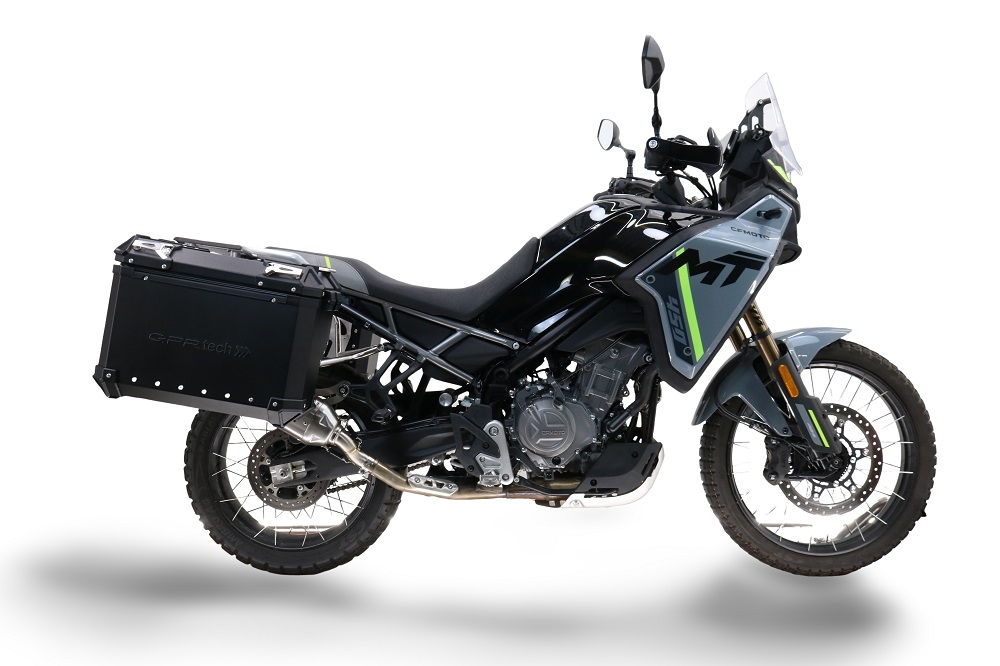 GPR TECH COMPATABILE CON Cf Moto 800 Mt Touring 2021/2024 e5 GPR TECH COPPIA DI VALIGIE LATERALI NERE ALPI-TECH 38 LT. + 32 LT. CON PORTA PACCHI NERO 