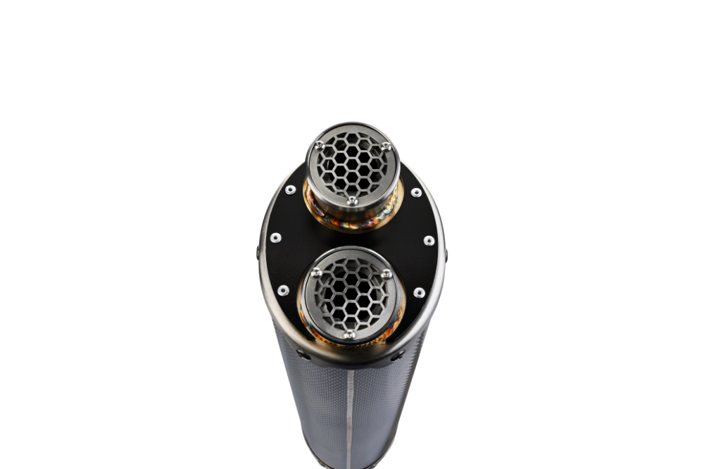 Scarico GPR compatibile con  Benelli Trk 502 2021-2024, Dual Poppy, Terminale di scarico omologato, fornito con db killer estraibile, catalizzatore e raccordo specifico