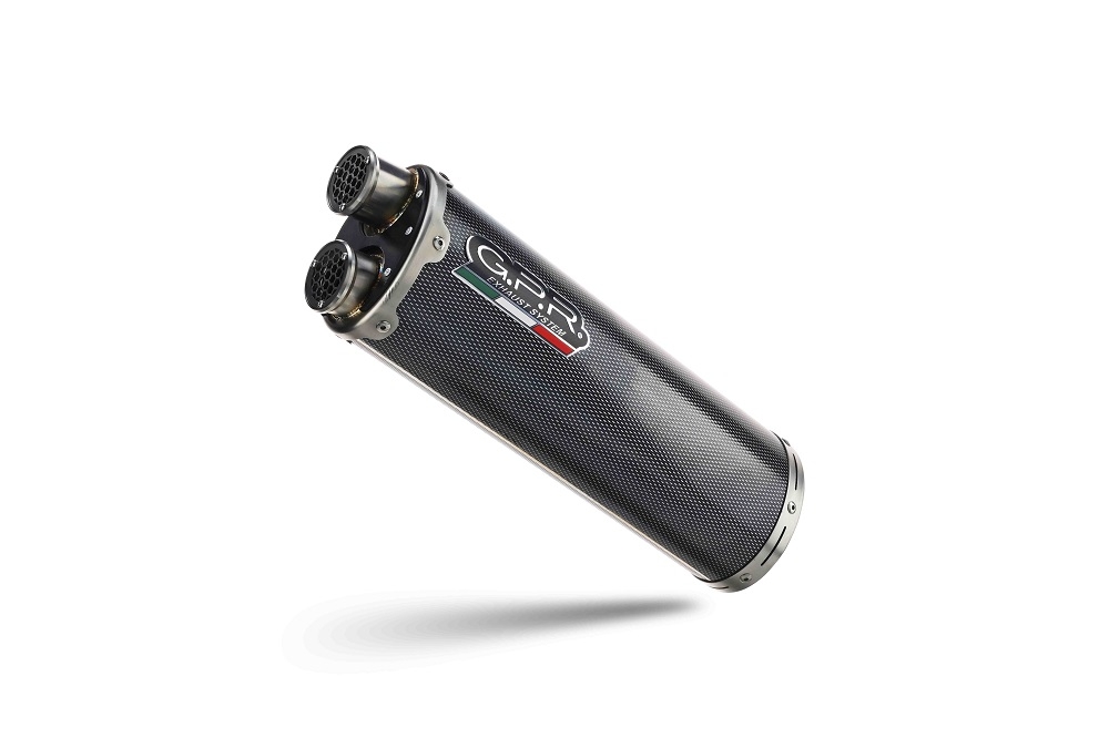 Scarico GPR compatibile con  Suzuki V-STROM DL 800 DE - SE 2023-2025, Dual Poppy, Scarico omologato, silenziatore con db killer estraibile e raccordo specifico