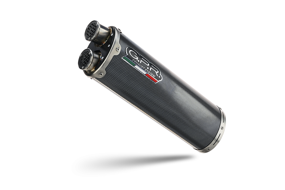 Scarico GPR compatibile con  Benelli Trk 502 2021-2024, Dual Poppy, Terminale di scarico omologato, fornito con db killer estraibile, catalizzatore e raccordo specifico