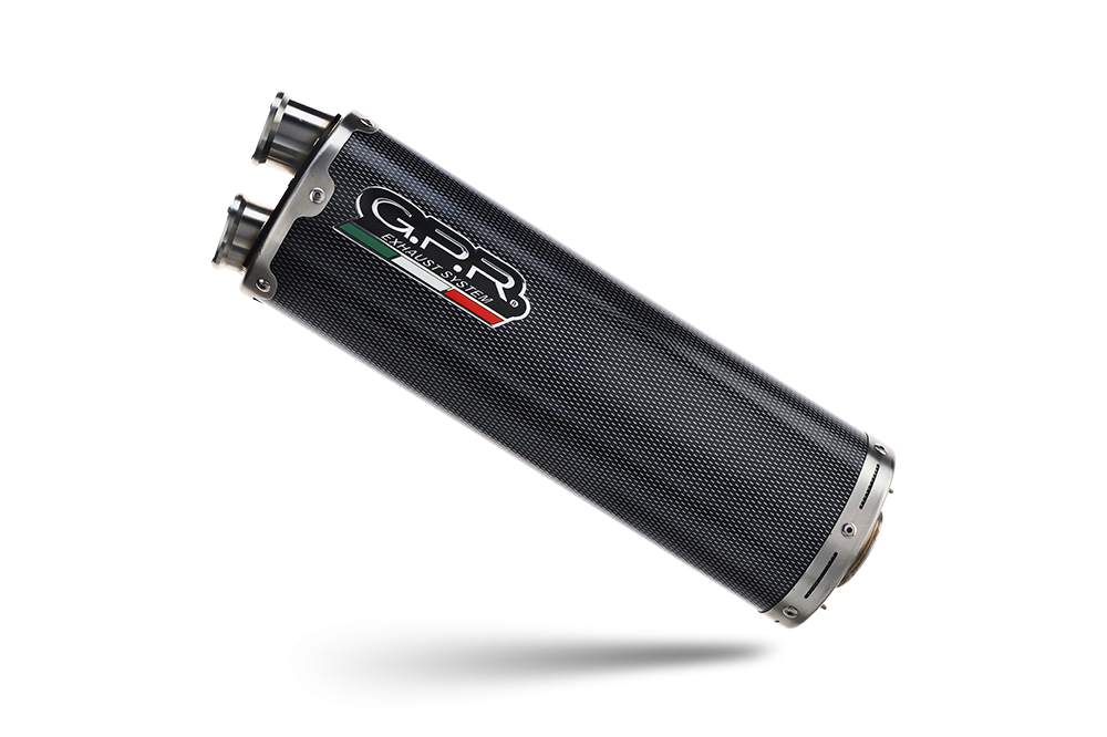 GPR exhaust compatible with  Suzuki V-Strom 1050 Xt 2020-2024, Dual Poppy, Homologated legal slip-on exhaust including removable db killer and link pipe 