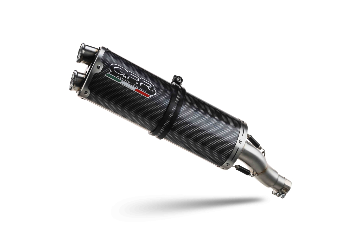 Scarico GPR compatibile con  Ducati Multistrada V4 Grand Tour 2024-2025, Dual Poppy, Scarico omologato, silenziatore con db killer estraibile e raccordo specifico