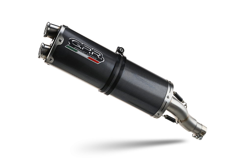 Scarico GPR compatibile con  Benelli Trk 502 2021-2024, Dual Poppy, Terminale di scarico omologato, fornito con db killer estraibile, catalizzatore e raccordo specifico