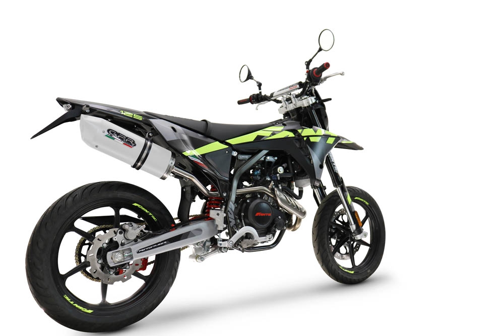 GPR escape compatível com  Fantic Motor XEF 125 2025-2026, Albus Evo4, Escape legal, aprovado, com db killer removível, tubo de conexão e conversor catalítico 