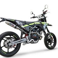 Scarico GPR compatibile con  Fantic Motor XMF 125 2025-2026, Deeptone Inox, Terminale di scarico Racing, con raccordo specifico e db killer estraibile