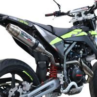 Scarico GPR compatibile con  Fantic Motor XMF 125 2025-2026, Deeptone Inox, Terminale di scarico Racing, con raccordo specifico e db killer estraibile