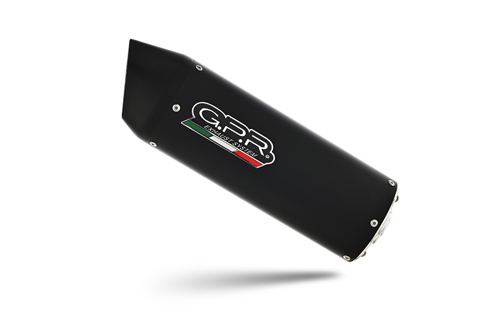 Scarico GPR compatibile con  Kawasaki Versys 650 2006-2014, Furore Nero, Terminale di scarico omologato, fornito con db killer estraibile, catalizzatore e raccordo specifico