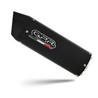 Scarico GPR compatibile con  Kawasaki Versys 650 2006-2014, Furore Nero, Terminale di scarico omologato, fornito con db killer estraibile, catalizzatore e raccordo specifico