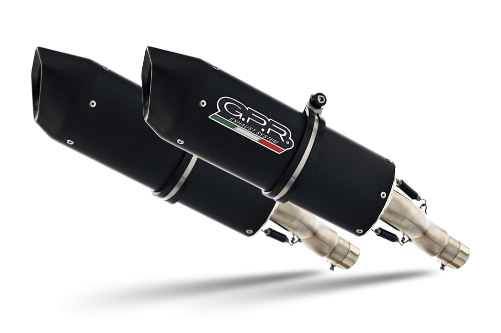 GPR exhaust compatible with  Ducati ST4 -ST4 S  1999-2005, Furore Nero, Dual Homologated legal slip-on exhaust including removable db killers and link pipes 