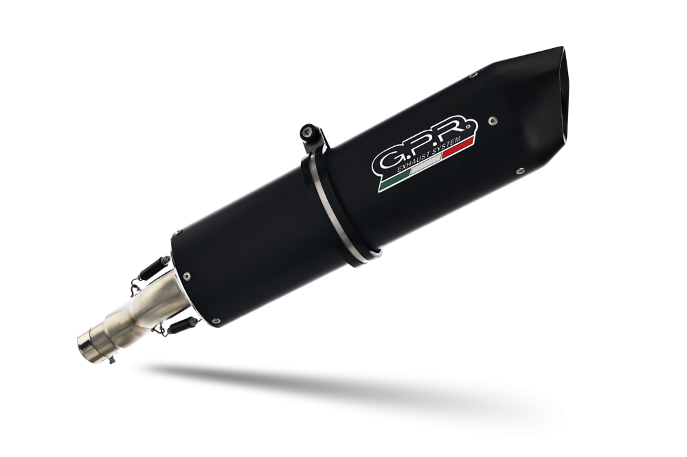 Scarico GPR compatibile con  Aprilia Mana 850 Gt 2007-2016, Furore Nero, Terminale di scarico semi-completo, omologato, con db killer estraibile e raccordo specifico