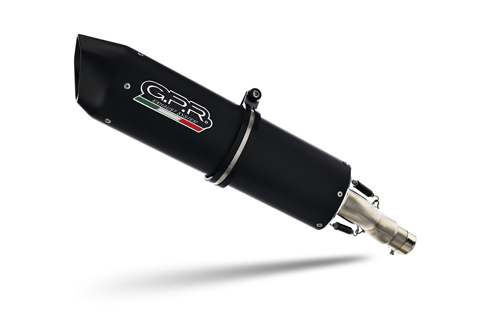 GPR exhaust compatible with  Honda Crf 250 L  2013-2016, Furore Nero, Homologated legal slip-on exhaust including removable db killer and link pipe 