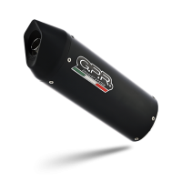Scarico GPR compatibile con  Hyosung Comet 650 Gt - R 2004-2016, Furore Nero, Silenziatore di scarico omologato, con flangia specifica, con db killer estraibile