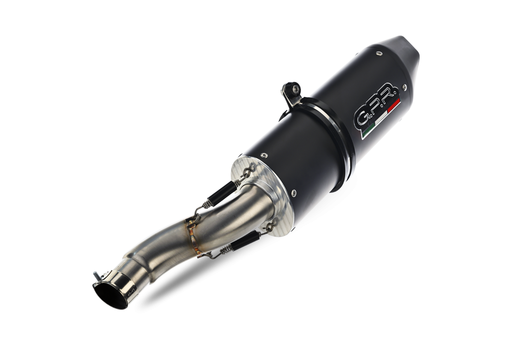 Scarico GPR compatibile con  Aprilia Mana 850 Gt 2007-2016, Furore Nero, Terminale di scarico semi-completo, omologato, con db killer estraibile e raccordo specifico