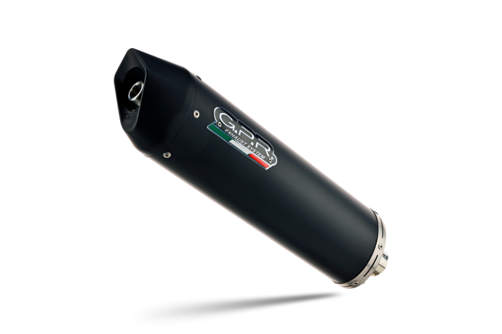 Scarico GPR compatibile con  Aprilia Leonardo 125 1996-2006, Furore Nero, Scarico completo racing, fornito con db killer estraibile e collettore, non conforme per uso stradale