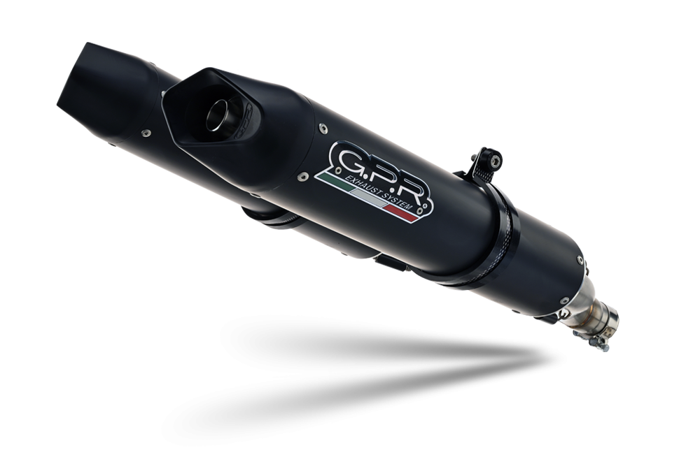 Scarico GPR compatibile con  Aprilia Dorsoduro 750  2008-2016, Furore Nero, Coppia di terminali di scarico omologati, forniti con db killer removibili e raccordi specifici
