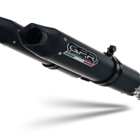 Scarico GPR compatibile con  Aprilia Shiver 750 Gt 2007-2016, Furore Nero, Coppia di silenziatori di scarico racing, con raccordo, articolo senza omologazione