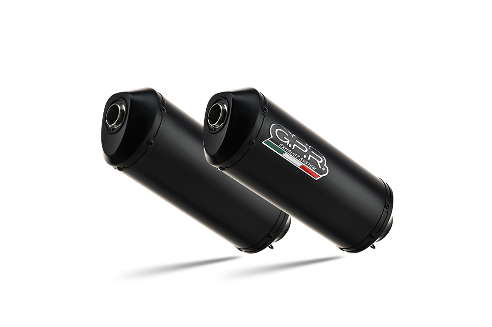 Scarico GPR compatibile con  Yamaha Bt Bulldog 1100 2002-2007, Ghisa , Coppia di terminali di scarico omologati, forniti con db killer removibile, catalizzatori e raccordi specifici