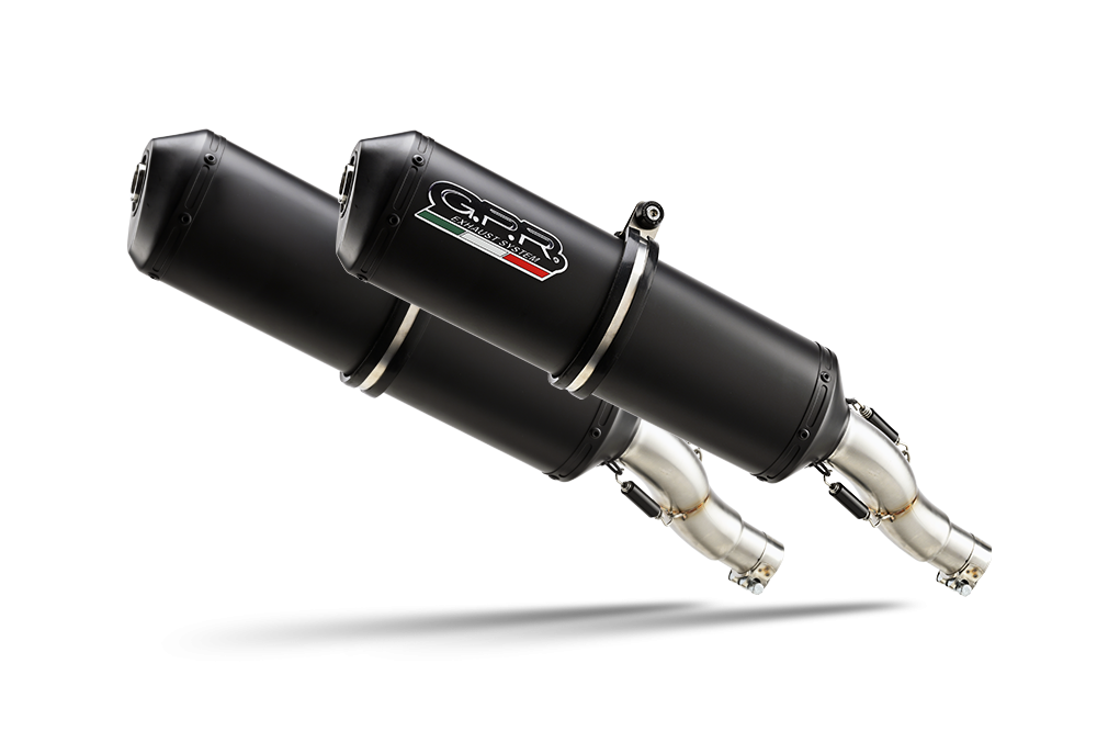 Scarico GPR compatibile con  Yamaha Bt Bulldog 1100 2002-2007, Ghisa , Coppia di terminali di scarico omologati, forniti con db killer removibile, catalizzatori e raccordi specifici
