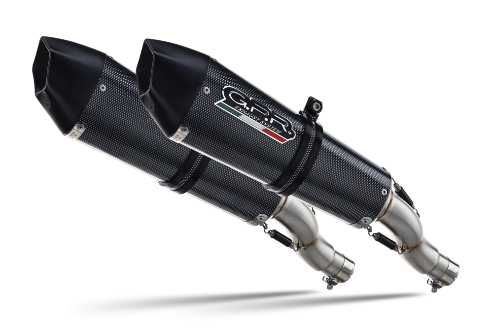 Scarico GPR compatibile con  Honda Cbr1100XX Superblackbird - X Eleven  1997-2006, Gpe Ann. Poppy, Coppia di terminali di scarico omologati, forniti con db killer removibili e raccordi specifici