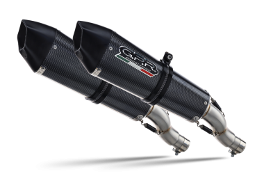 Scarico GPR compatibile con  Honda Cbr1100XX Superblackbird - X Eleven  1997-2006, Gpe Ann. Poppy, Coppia di terminali di scarico omologati, forniti con db killer removibili e raccordi specifici