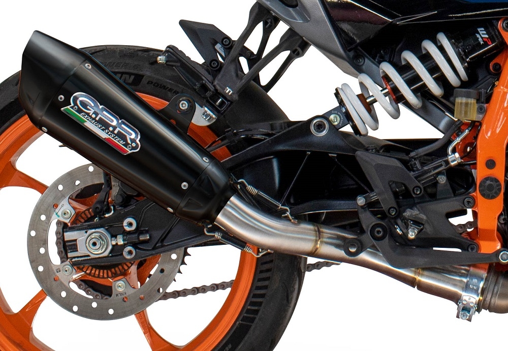 GPR escape compatible con  Husqvarna Svartpilen 125 2024-2025, GP-Revo Black Titanium, Escape legal, homologado, silenciador con db killer desmontable y tubo de conexión específico 