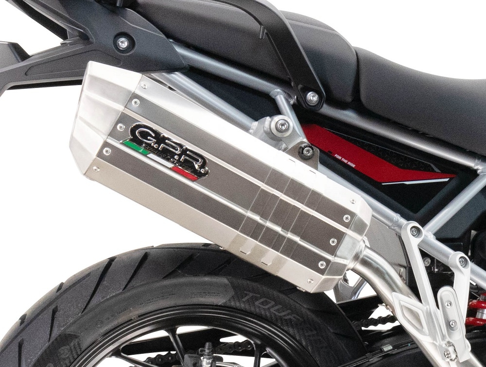Scarico GPR compatibile con  Bmw F 700 Gs 2011-2015, Hyper Sonic Inox, Scarico omologato, silenziatore con db killer estraibile e raccordo specifico