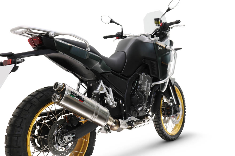 Scarico GPR compatibile con  Kove 800X 2024-2026, Dual Inox, Scarico Racing, con raccordo specifico e db killer estraibile, non conforme per uso stradale