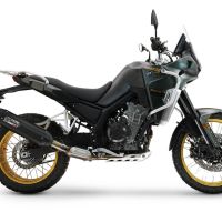 GPR escape compatible con  Kove 800X 2024-2026, Furore-X Titanio Nero, Escape racing, silencioso con tubo de conexión 