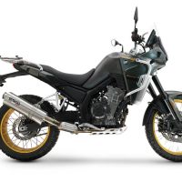 GPR escape compatible con  Kove 800X 2024-2026, Dune Triovale Titanio, Escape legal, homologado, silenciador con db killer desmontable y tubo de conexión específico 