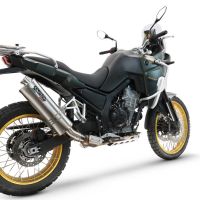 GPR pot echappement compatible avec  Kove 800X 2024-2026, Dune Triovale Titanio, Échappement légal, homologué,silencieux avec db killer amovible et tuyau de liaison spécifique 