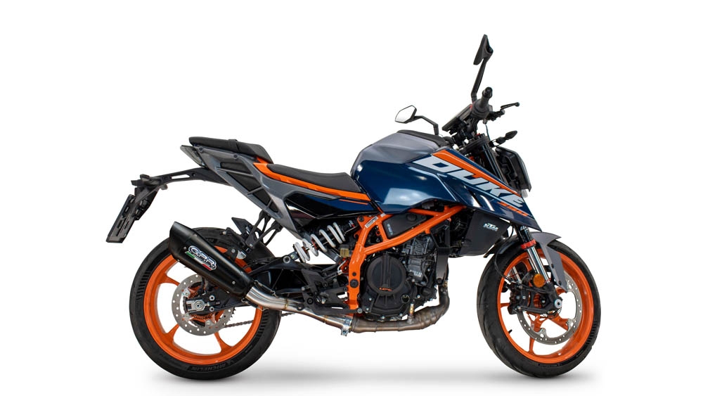 GPR pot echappement compatible avec  Ktm Duke 390 2024-2025, GP-Revo Black Titanium, Échappement légal, homologué,silencieux avec db killer amovible et tuyau de liaison spécifique 
