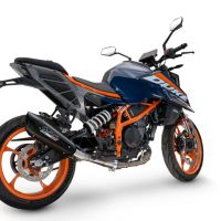 GPR pot echappement compatible avec  Ktm Duke 390 2024-2025, GP-Revo Black Titanium, Échappement légal, homologué,silencieux avec db killer amovible et tuyau de liaison spécifique 