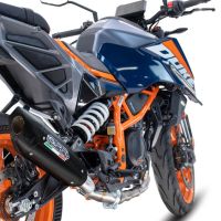 GPR pot echappement compatible avec  Ktm Duke 390 2024-2025, GP-Revo Black Titanium, Échappement légal, homologué,silencieux avec db killer amovible et tuyau de liaison spécifique 