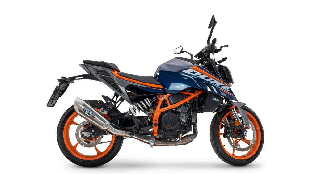 GPR pot echappement compatible avec  Ktm Duke 390 2024-2025, GP-Revo Titanium, Échappement légal, homologué,silencieux avec db killer amovible et tuyau de liaison spécifique 
