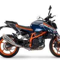 GPR pot echappement compatible avec  Ktm Duke 390 2024-2025, GP-Revo Titanium, Échappement légal, homologué,silencieux avec db killer amovible et tuyau de liaison spécifique 