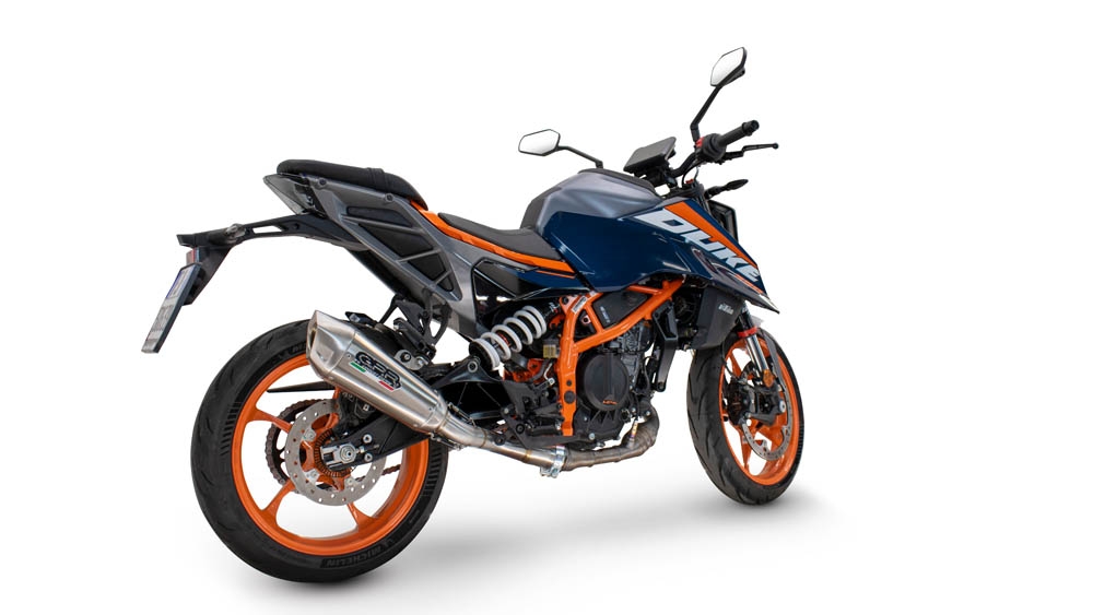 GPR pot echappement compatible avec  Ktm Duke 390 2024-2025, GP-Revo Titanium, Échappement légal, homologué,silencieux avec db killer amovible et tuyau de liaison spécifique 