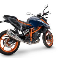 GPR pot echappement compatible avec  Ktm Duke 390 2024-2025, GP-Revo Titanium, Échappement légal, homologué,silencieux avec db killer amovible et tuyau de liaison spécifique 