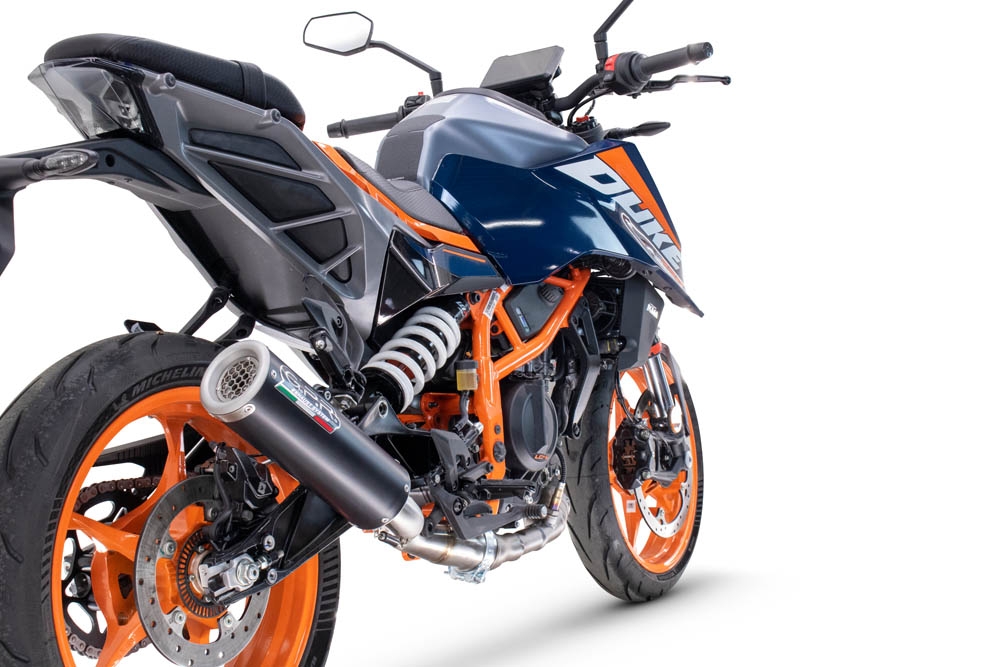 Scarico GPR compatibile con  Ktm Duke 200 2024-2025, M3 Black Titanium, Scarico omologato, silenziatore con db killer estraibile e raccordo specifico