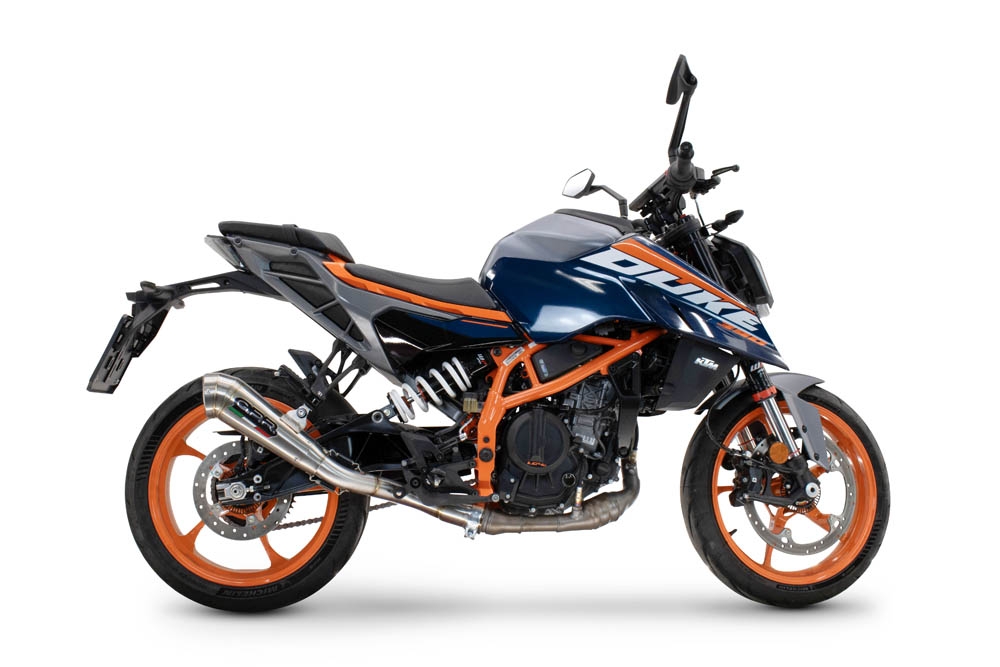 Scarico GPR compatibile con  Ktm Duke 200 2024-2025, Powercone Evo, Scarico omologato, silenziatore con db killer estraibile e raccordo specifico