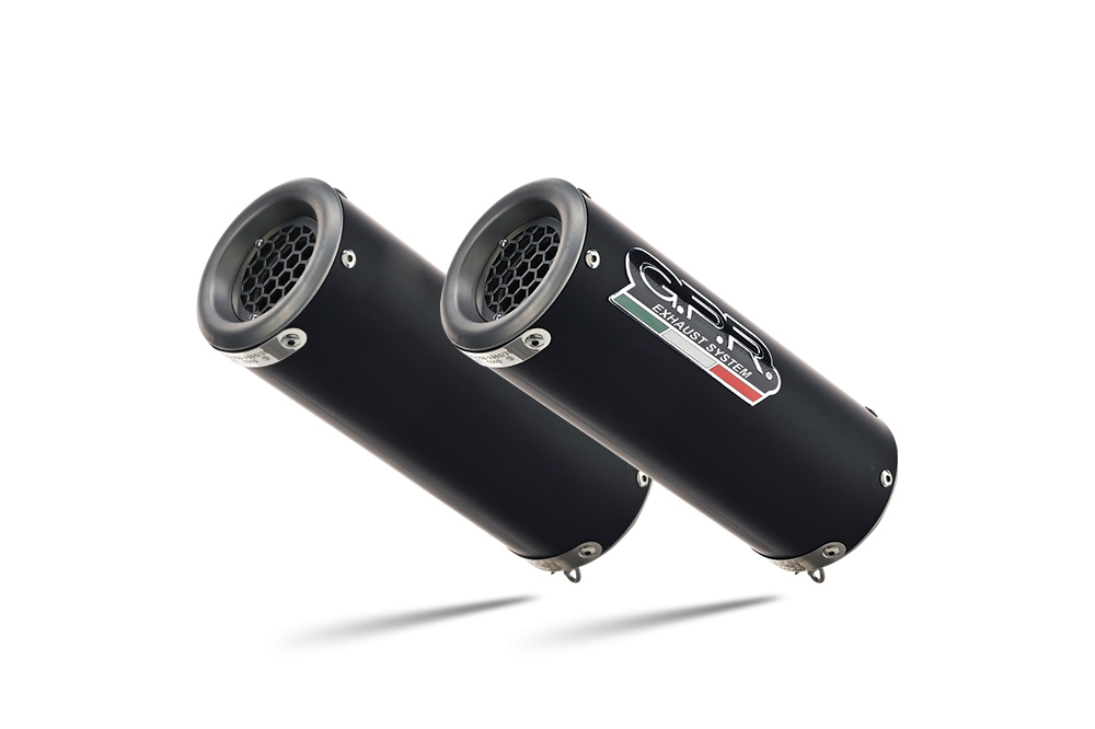 Scarico GPR compatibile con  Ducati Monster 696 2008-2014, M3 Black Titanium, Coppia di terminali di scarico omologati, forniti con db killer removibile, catalizzatori e raccordi specifici